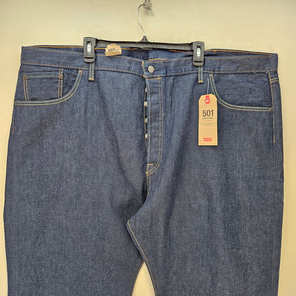 LEVI'S 501 MEN'S 52X30 ORIGINAL BUTTON FLY DARK WASH JEANS NWT