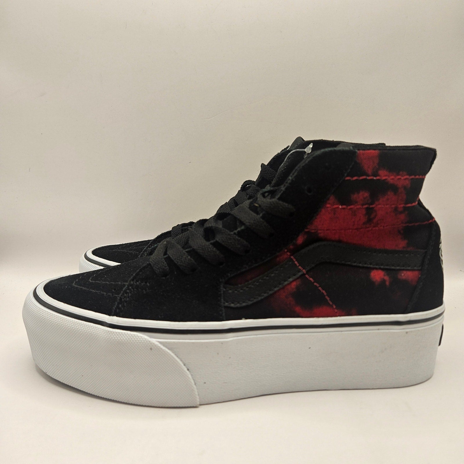 VANS M6.5/W8 SK8 HI TAPERED STACKFORM MIDNIGHT GLOW BLACK RED NWOB