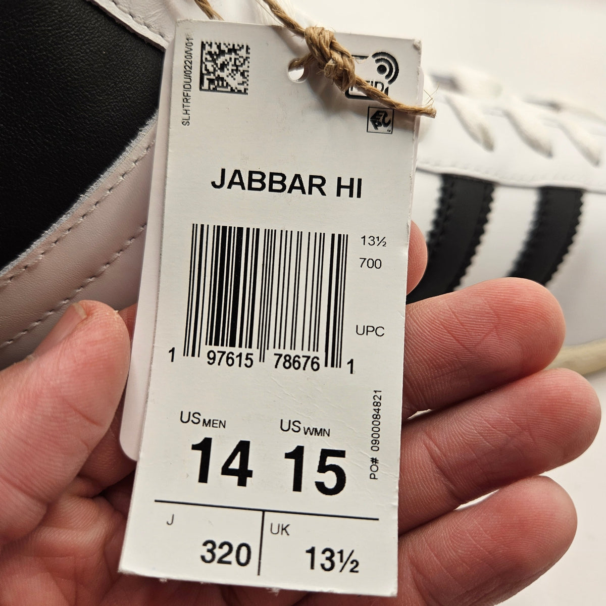 ADIDAS ORIGINALS MEN'S 14 JABBAR HI CLOUD WHITE CORE BLACK JI3445 NWOB