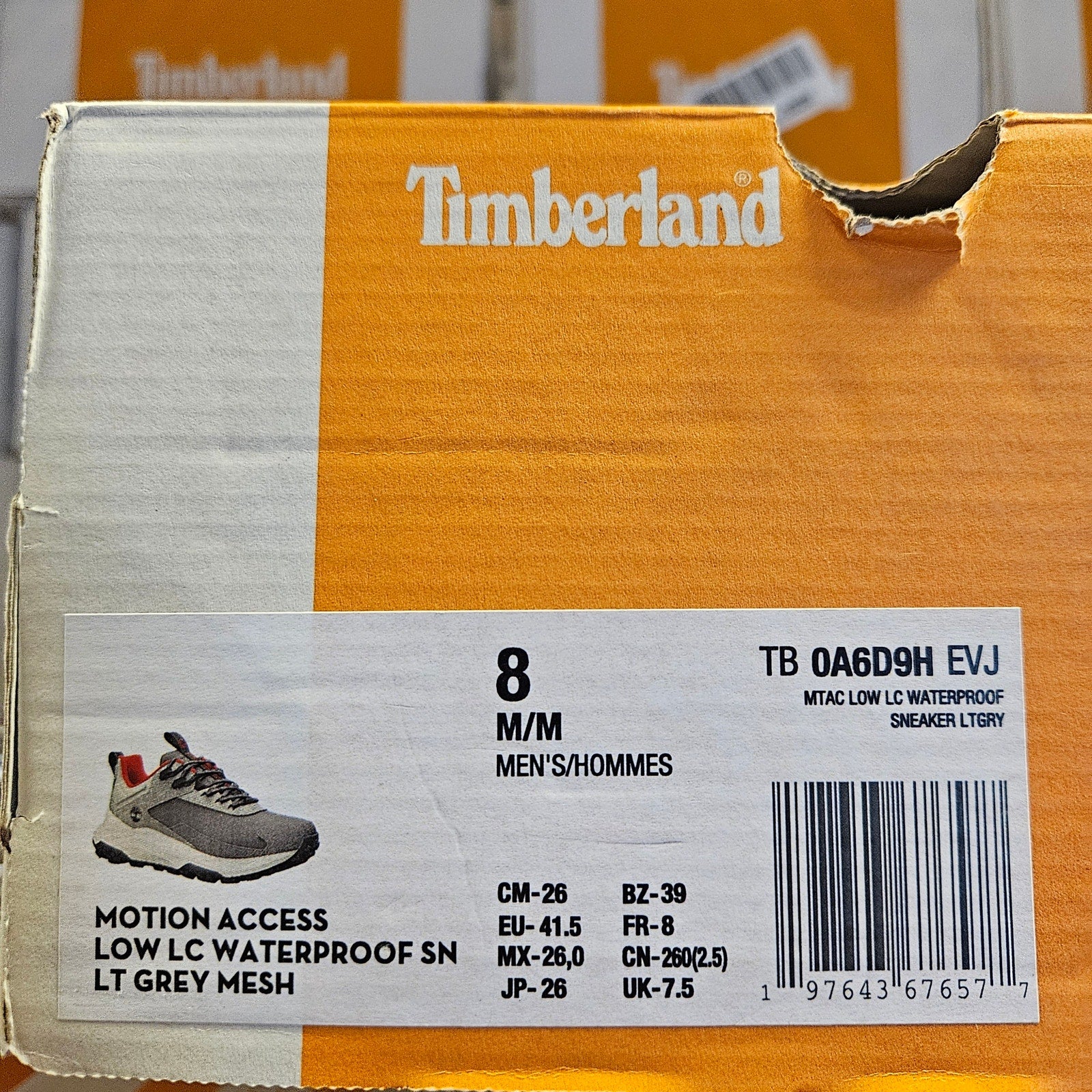TIMBERLAND MEN'S 8 MOTION ACCESS LOW LACE UP WP SNEAKER LT GREY MESH NIB
