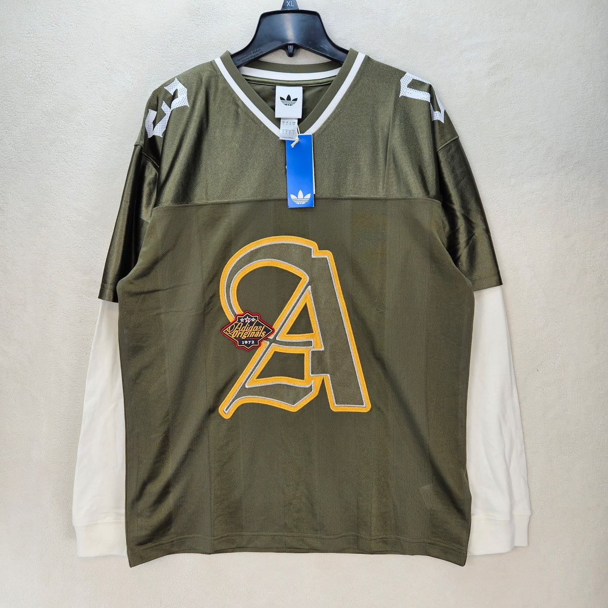 ADIDAS MEN'S SMALL ORIGINALS TREFOIL OG 2 IN 1 JERSEY OLIVE STRATA KS5329