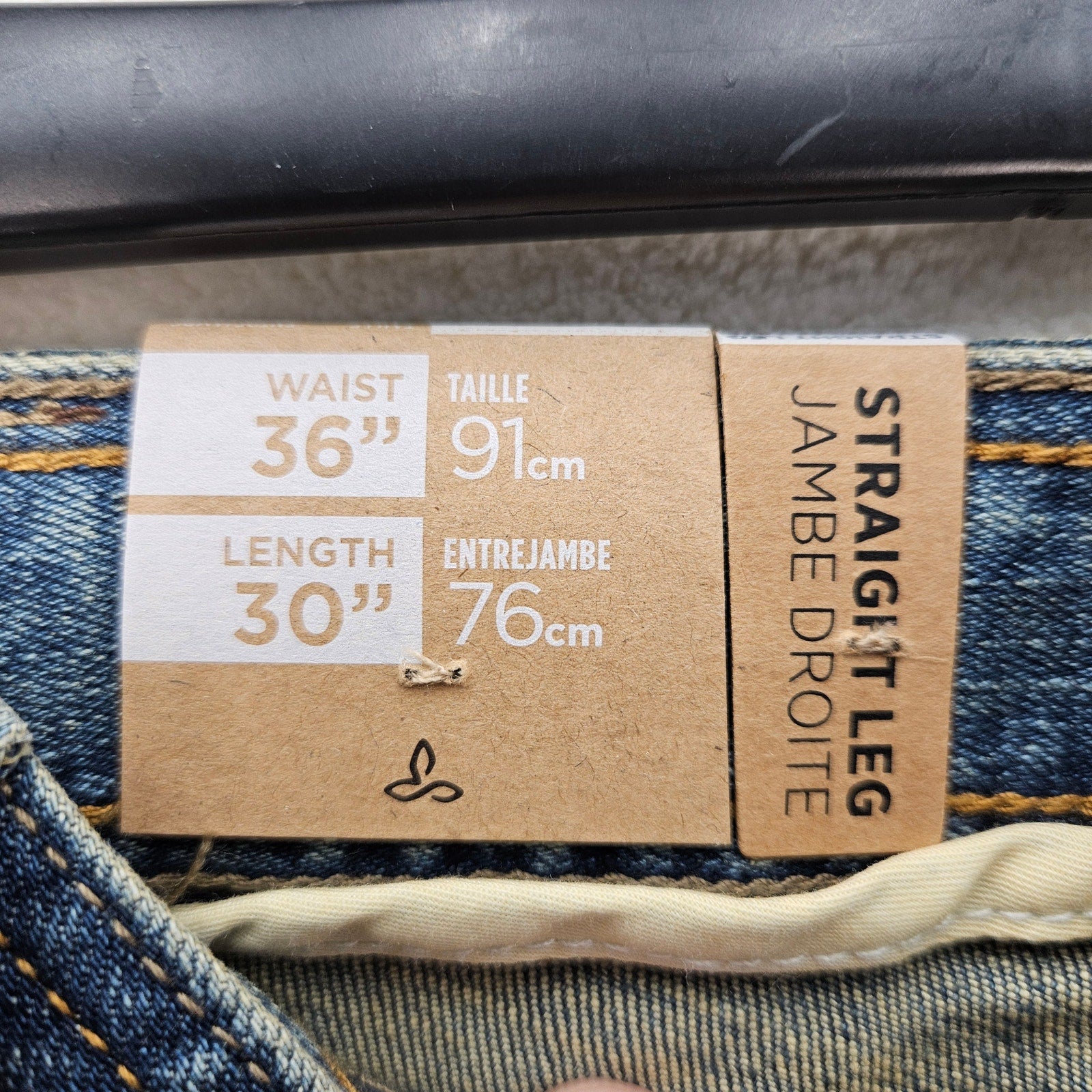 PRANA MEN'S 36X30 AXIOM JEAN ANTIQUE STONE WASH NWT STRAIGHT LEG
