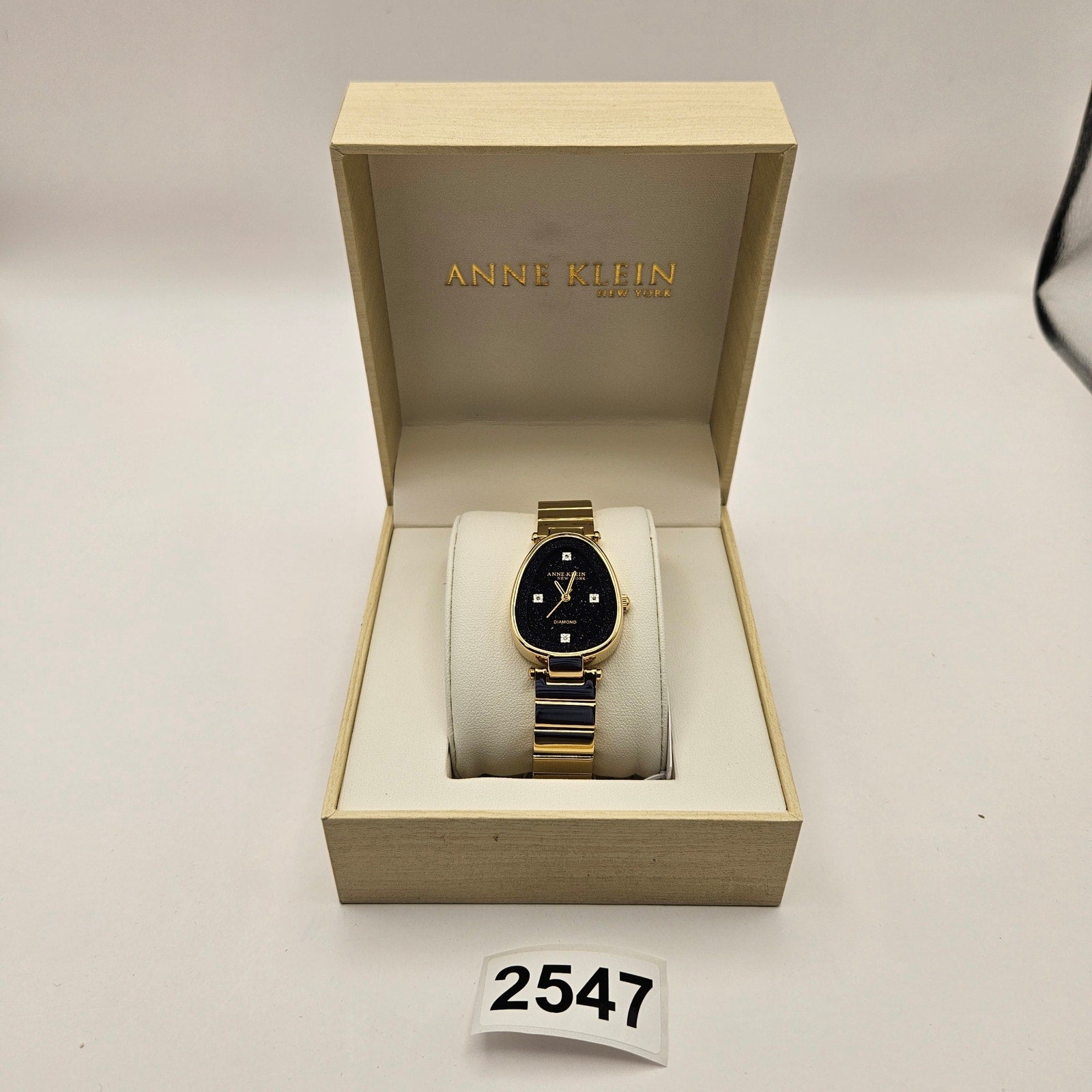 ANNE KLEIN NEW YORK 12-7790BSGC GENUINE DIAMOND DIAL BRACELET WOMEN'S WATCH NWT