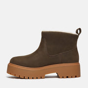TIMBERLAND WOMEN'S 6.5 STONE STREET MID WARM LINED BOOT DK BROWN FULL GRAIN NIB