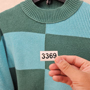 FREE PEOPLE SMALL COLOR BLACK OVERSIZED KNIT SWEATER GREEN BLUE MOCK NECK CHUNKY