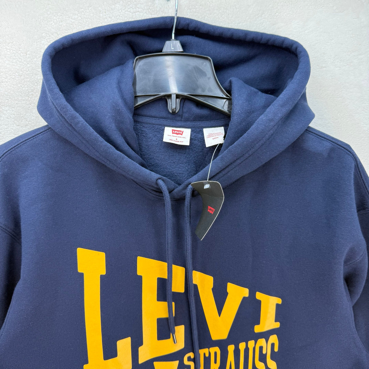 LEVI'S MEN'S S BLUE FLEECE HOODIE SIMPLICITY STYLE WARM SOFT