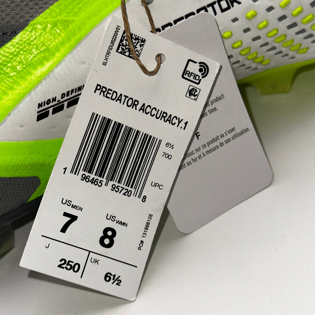 Adidas Predator Accuracy .1 Men sz 7 Soccer Cleats White Green GZ0035
