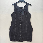 LEVI'S WOMEN'S LARGE TULI DENIM MINI DRESS BLACK WASH NWT