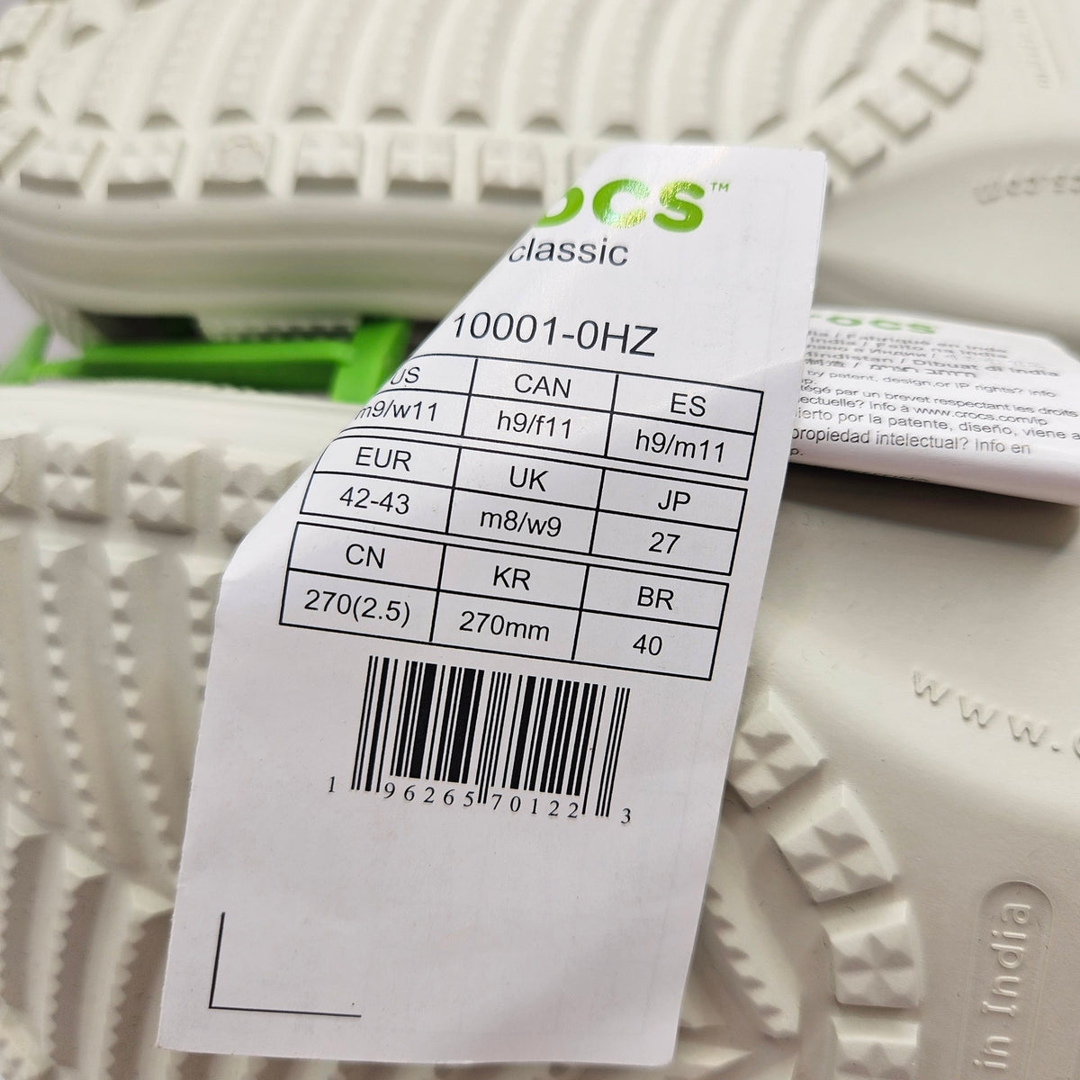 CROCS M9 W11 CLASSIC CLOG WHITE BONE UNISEX COMFORT CASUAL SHOES NWT