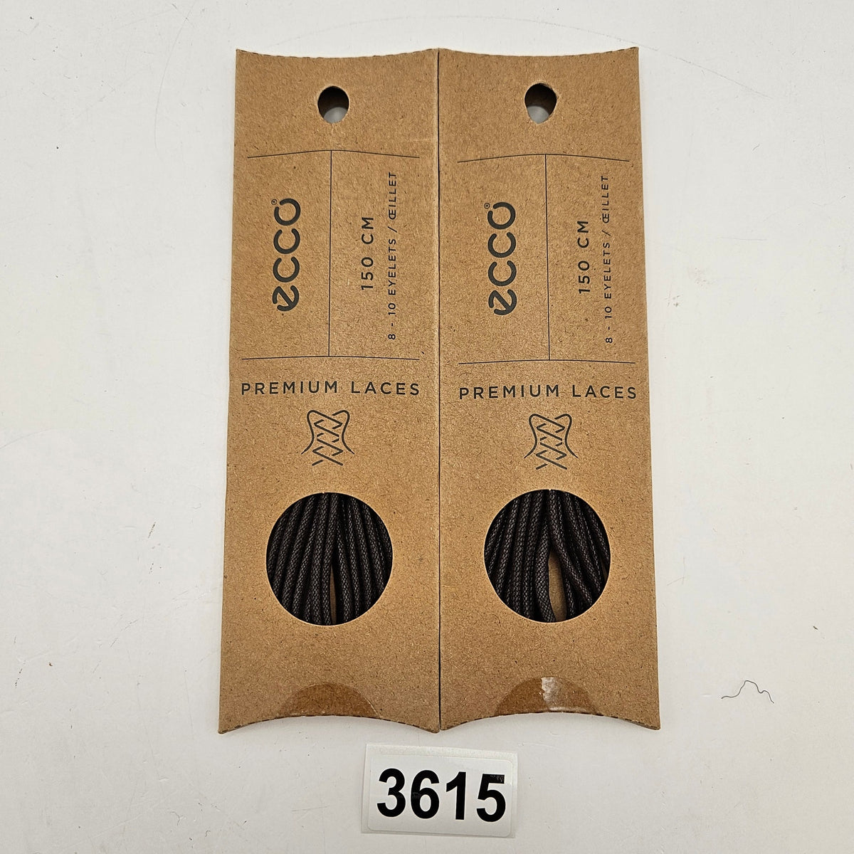 LOT OF 2 - ECCO PREMIUM LACES 150CM OFF COFFEE ROUND  1X2 PAIR