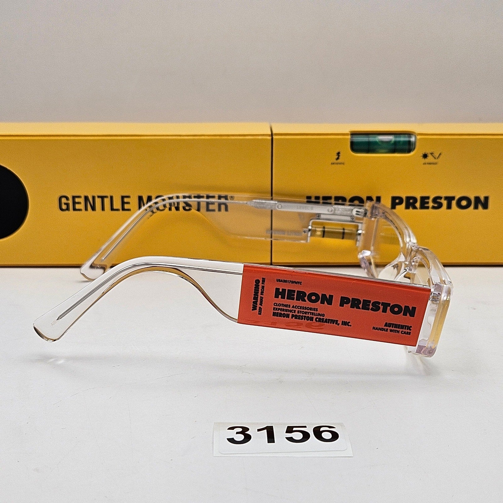 HERON PRESTON X GENTLE MONSTER LEVEL 0 CLEAR BUBBLE LEVEL GLASSES RARE NIB