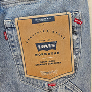 LEVI'S 568 MEN'S 31X32 CARPENTER LIGHT BLUE DENIM JEANS NWT WORKWEAR
