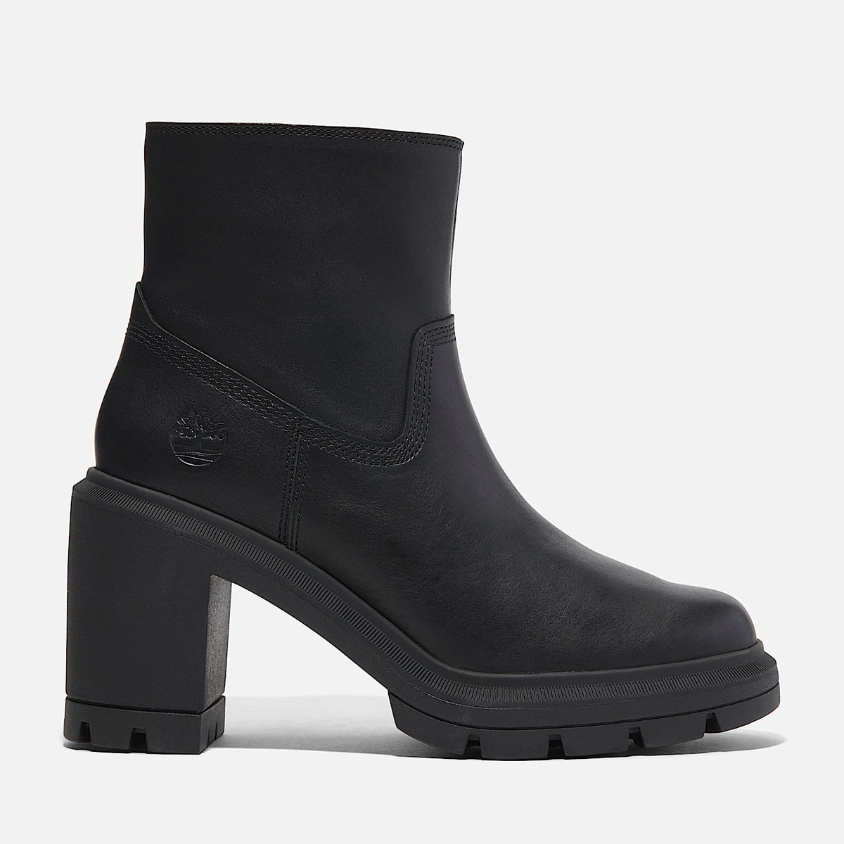 TIMBERLAND WOMEN'S 10 ALLINGTON HEIGHTS MID ZIP BOOT BLACK FULL GRAIN NIB