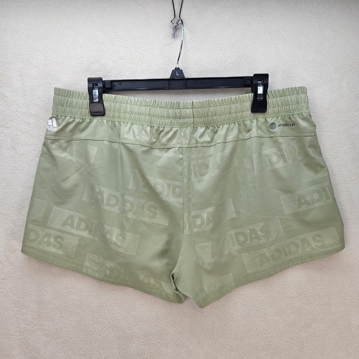 ADIDAS WOMEN'S MEDIUM PACER WOVEN DEBOSS TRAINING/RUNNING SHORTS LIME HK7544 NWT