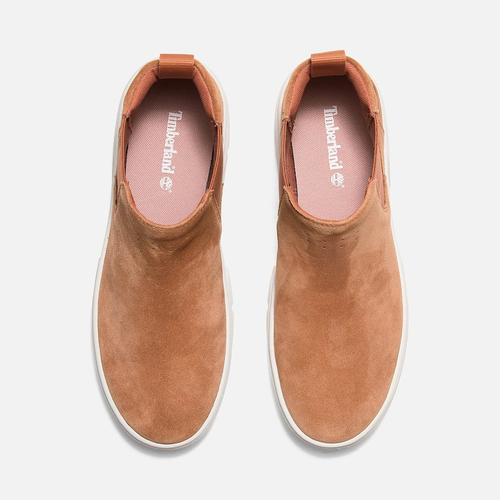 TIMBERLAND WOMEN'S 9.5 LAUREL COURT MID PULL ON SNEAKER RUST SUEDE NIB