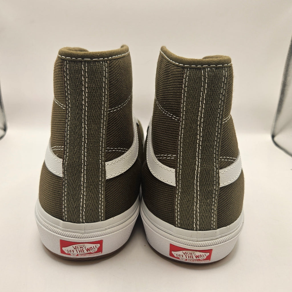 VANS MEN'S 13 CROCKETT HIGH DARK OLIVE TURE WHITE NWOB