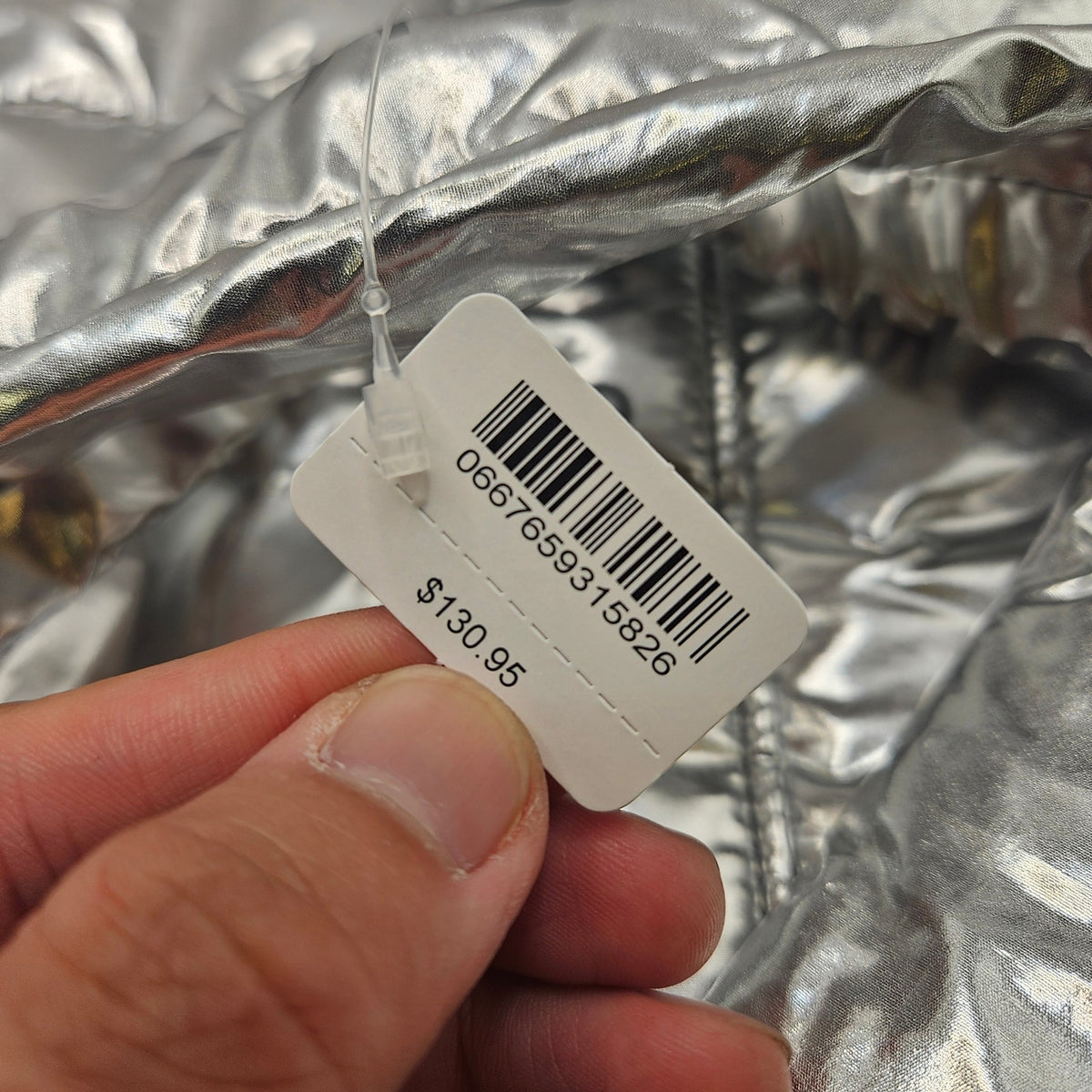 BATH & BODY WORKS QUILTED METALLIC CHROME TOTE NWT