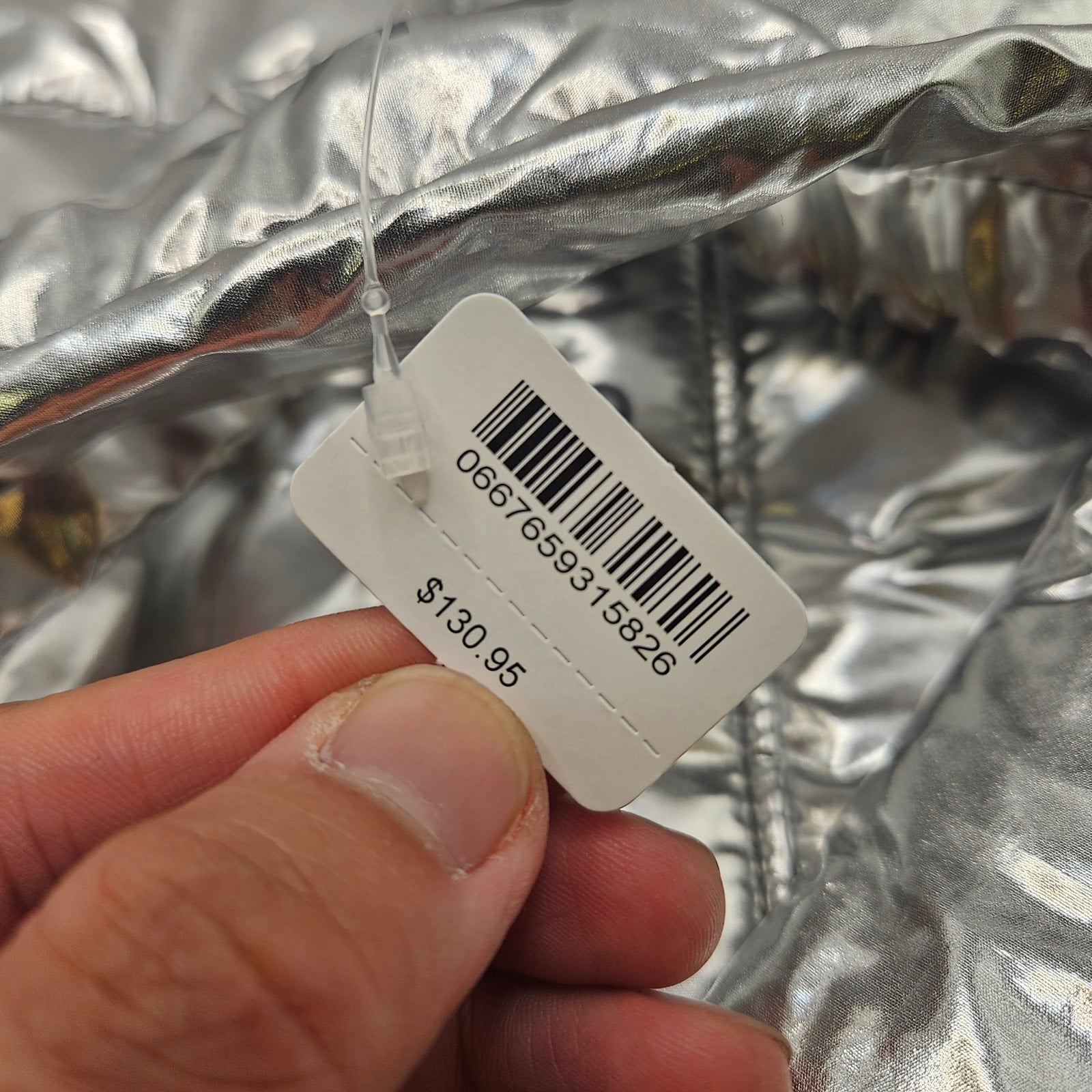 BATH & BODY WORKS QUILTED METALLIC CHROME TOTE NWT