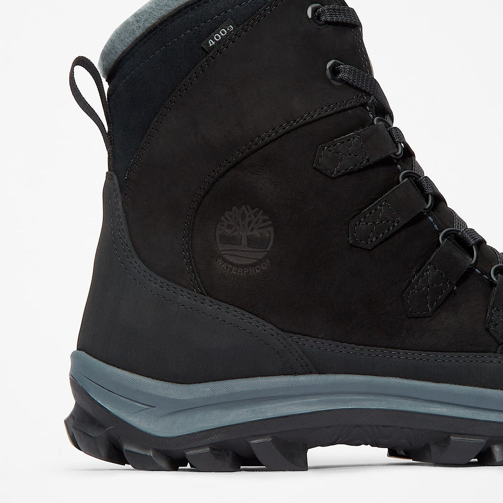 TIMBERLAND MEN'S 8.5 CHILLBERG INSULATED WATERPROOF BOOT BLACK NIB