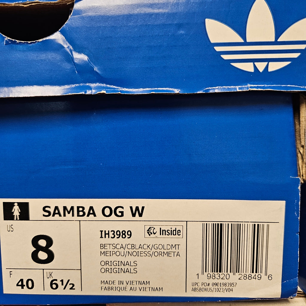 ADIDAS ORIGINALS WOMEN'S 8 PATENT LEATHER SAMBA RARE BETTER SCARLET NIB IH3989