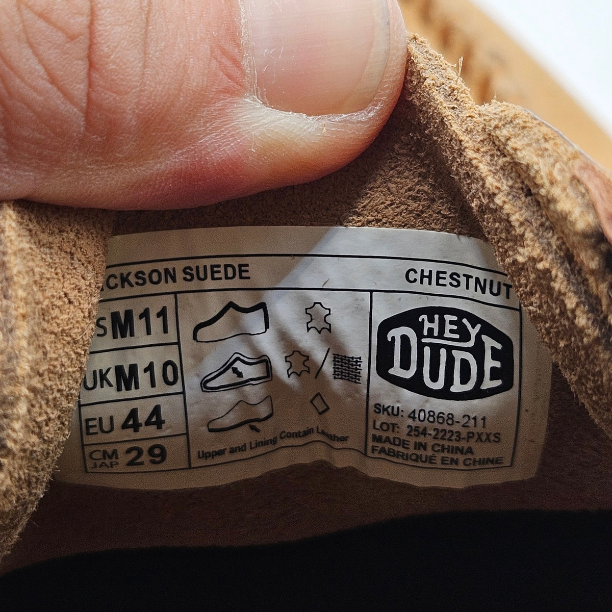 HEY DUDE MEN'S 11 JACKSON SUEDE CHESTNUT MID TOP NWOB