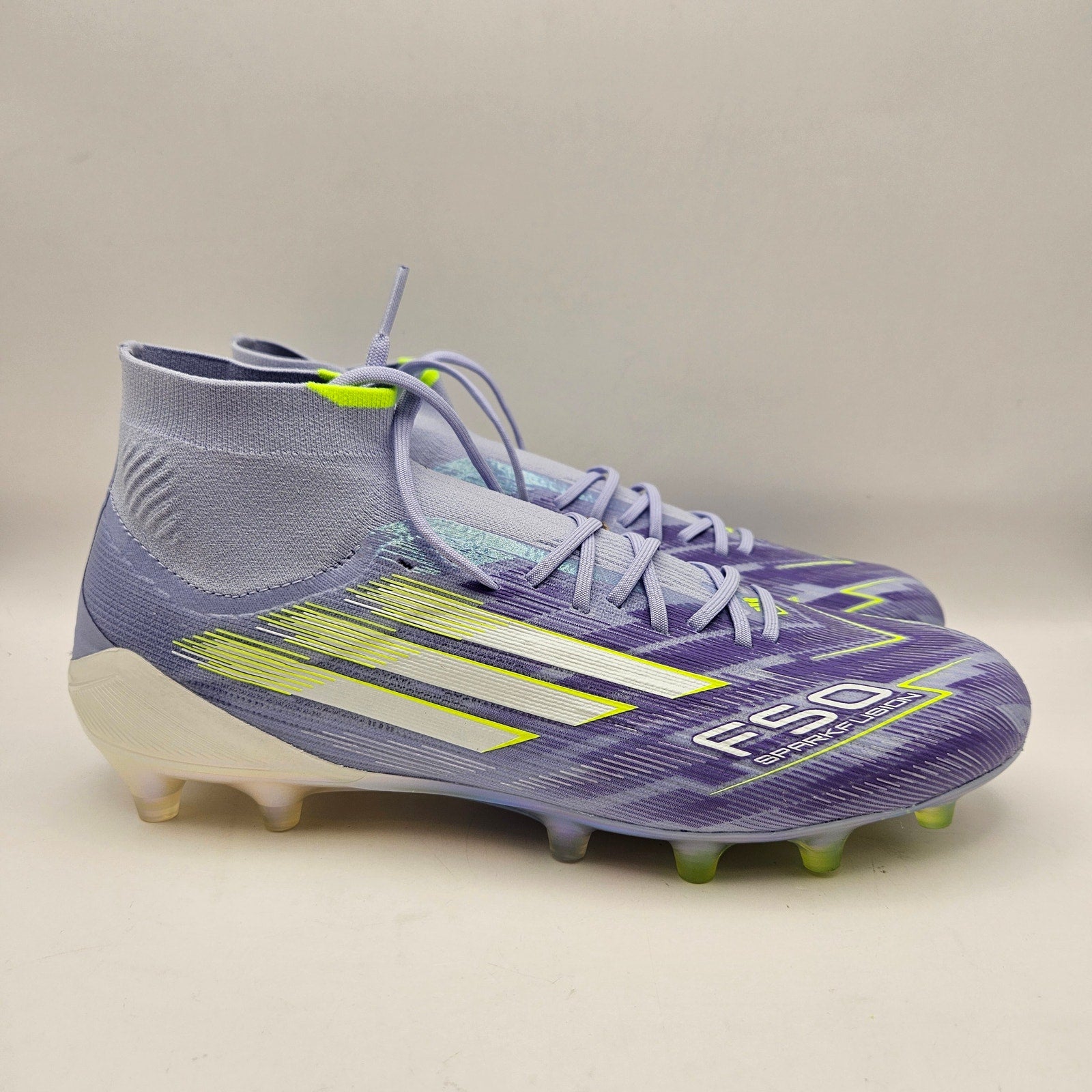 ADIDAS W8 F50 SPARKFUSION ELITE MID FG SOCCER CLEATS JH7648 PURPLE NWOB
