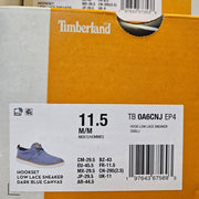 TIMBERLAND MEN'S 11.5 HOOKSET LOW LACE SNEAKER BLUE CANVAS BOAT SHOE TB0A6CNJEP4