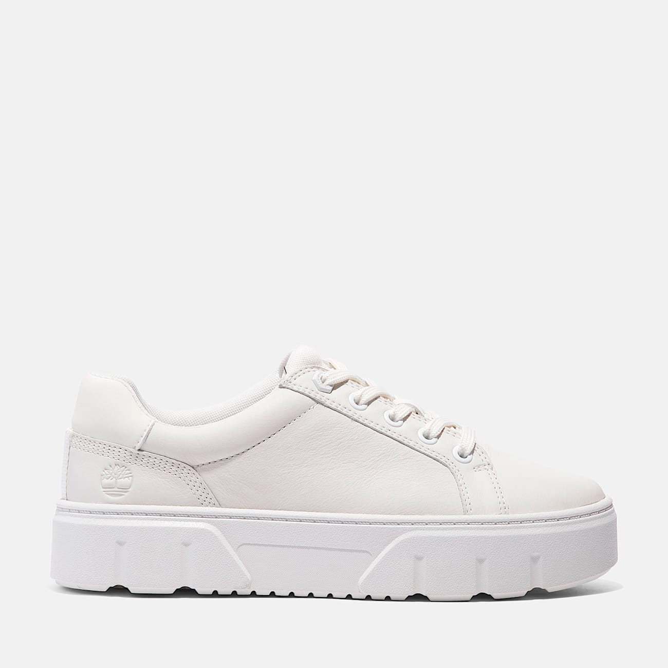 TIMBERLAND WOMEN'S 9.5 LAUREL COURT LOW LACE SNKR WHT FULL GRAIN NIB