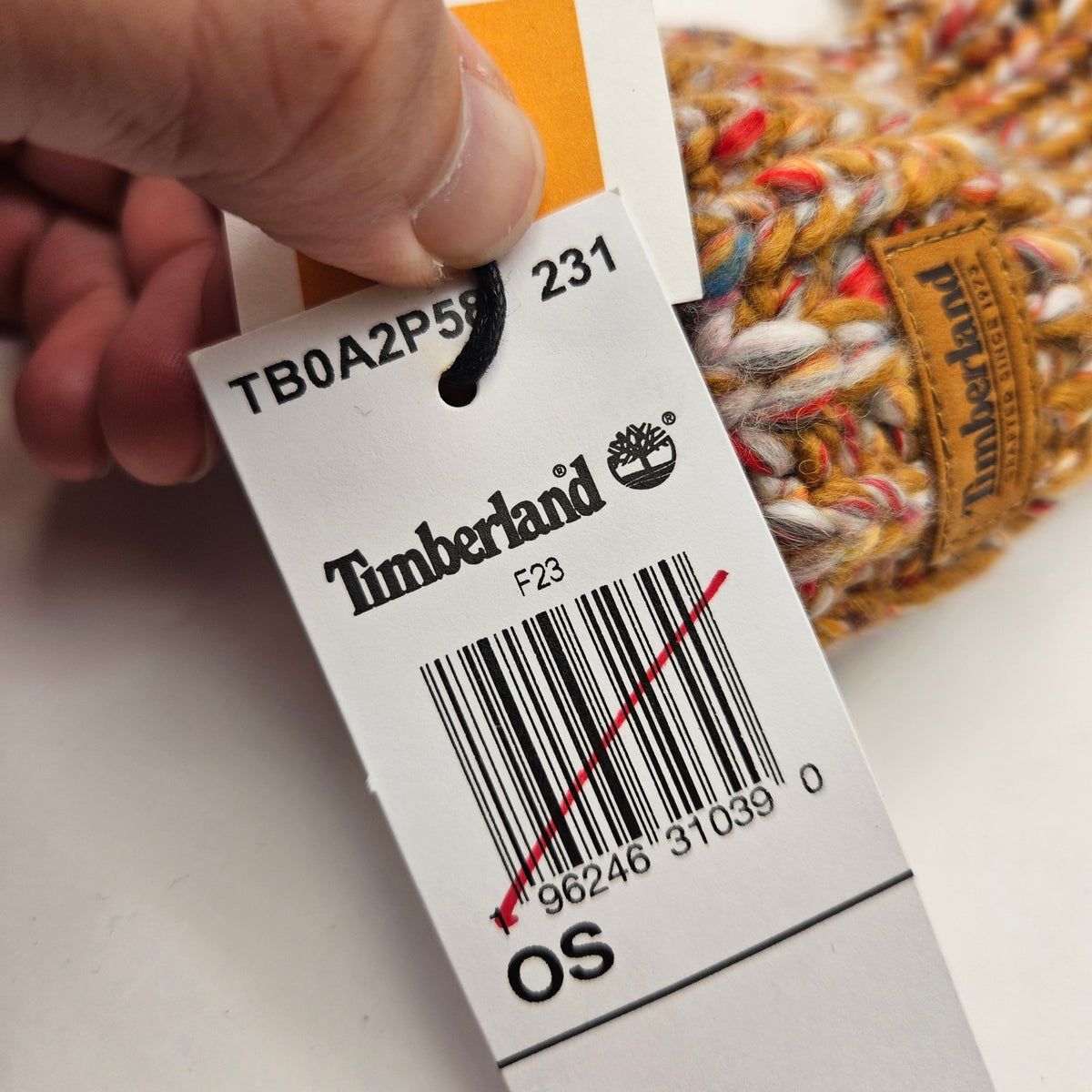 TIMBERLAND WOMEN'S OS WHEAT COLORFUL LEATHER LOGO PATCH RARE MITTEN
