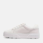 TIMBERLAND WOMEN'S 9.5 LAUREL COURT LOW LACE SNKR WHT FULL GRAIN NIB