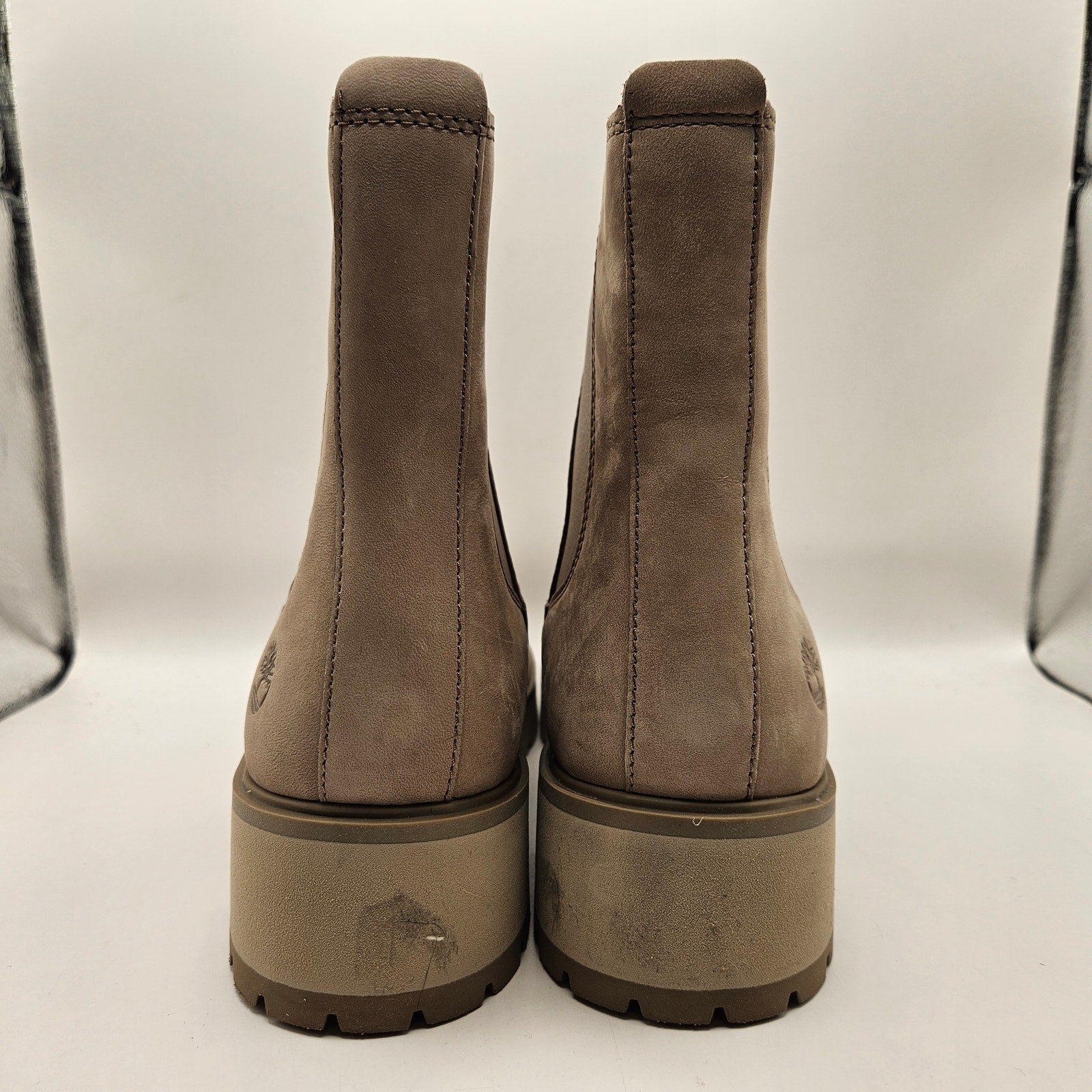 TIMBERLAND WOMEN'S 11 WIDE CARNABY COOL MID CHELSEA BOOTS NWOB OLIVE FULL GRAIN