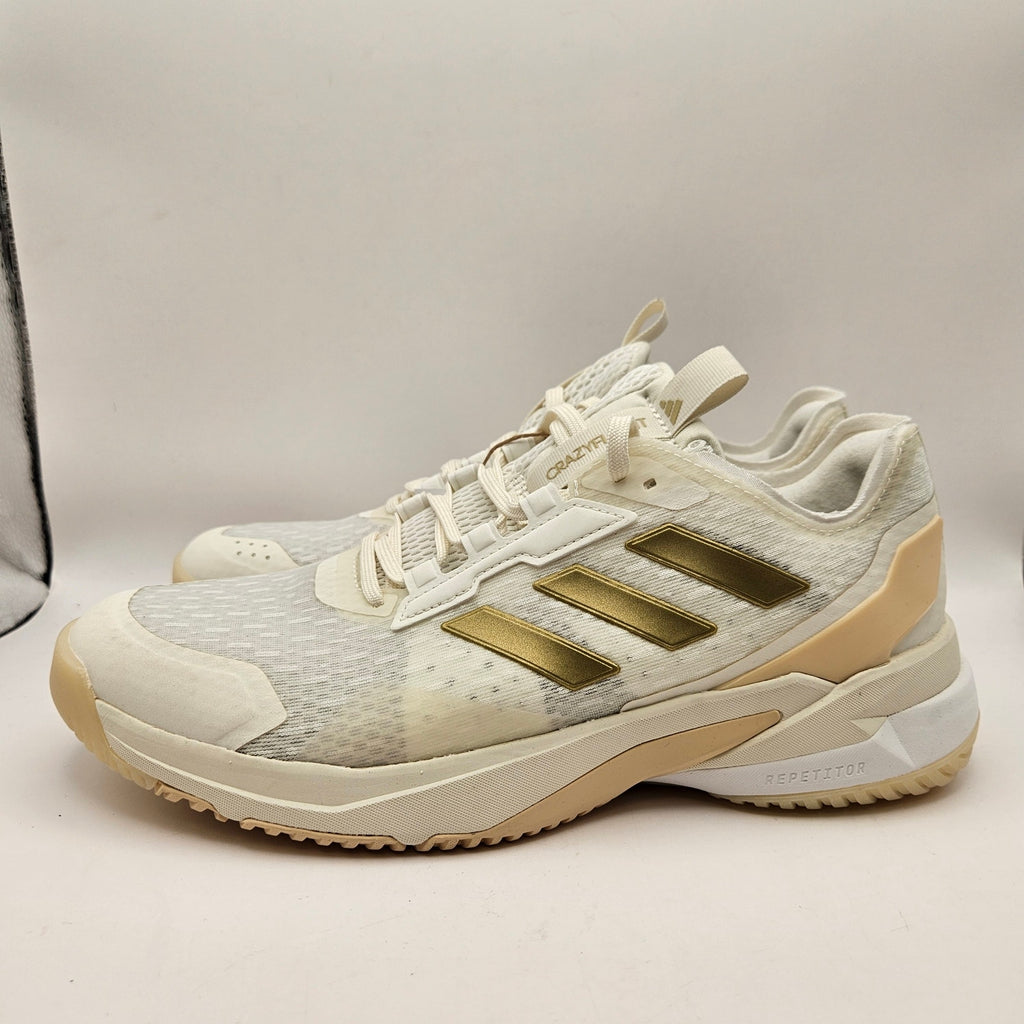 ADIDAS WOMEN'S 9 ADIZERO UBERSONIC 5 TENNIS SHOES WHITE GOLD NWOB