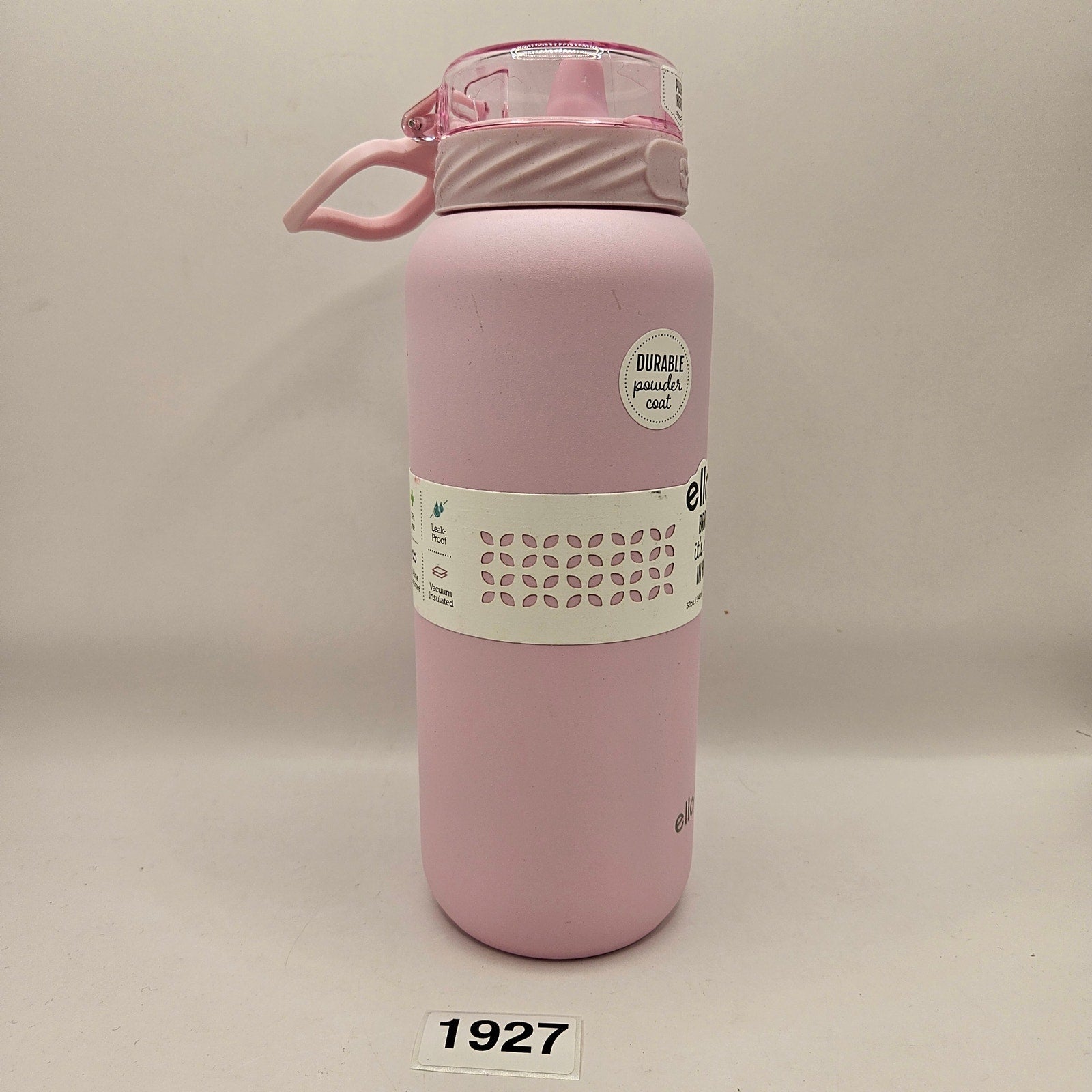 ELLO POP & FILL 32oz STAINLESS STEEL PINK WATER BOTTLE QUICK FILL TECHNOLOGY