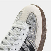 ADIDAS ORIGINALS WOMEN'S 10.5 SAMBA OG CRYSTAL WHITE RHINESTONES LOW TOP SNEAKER