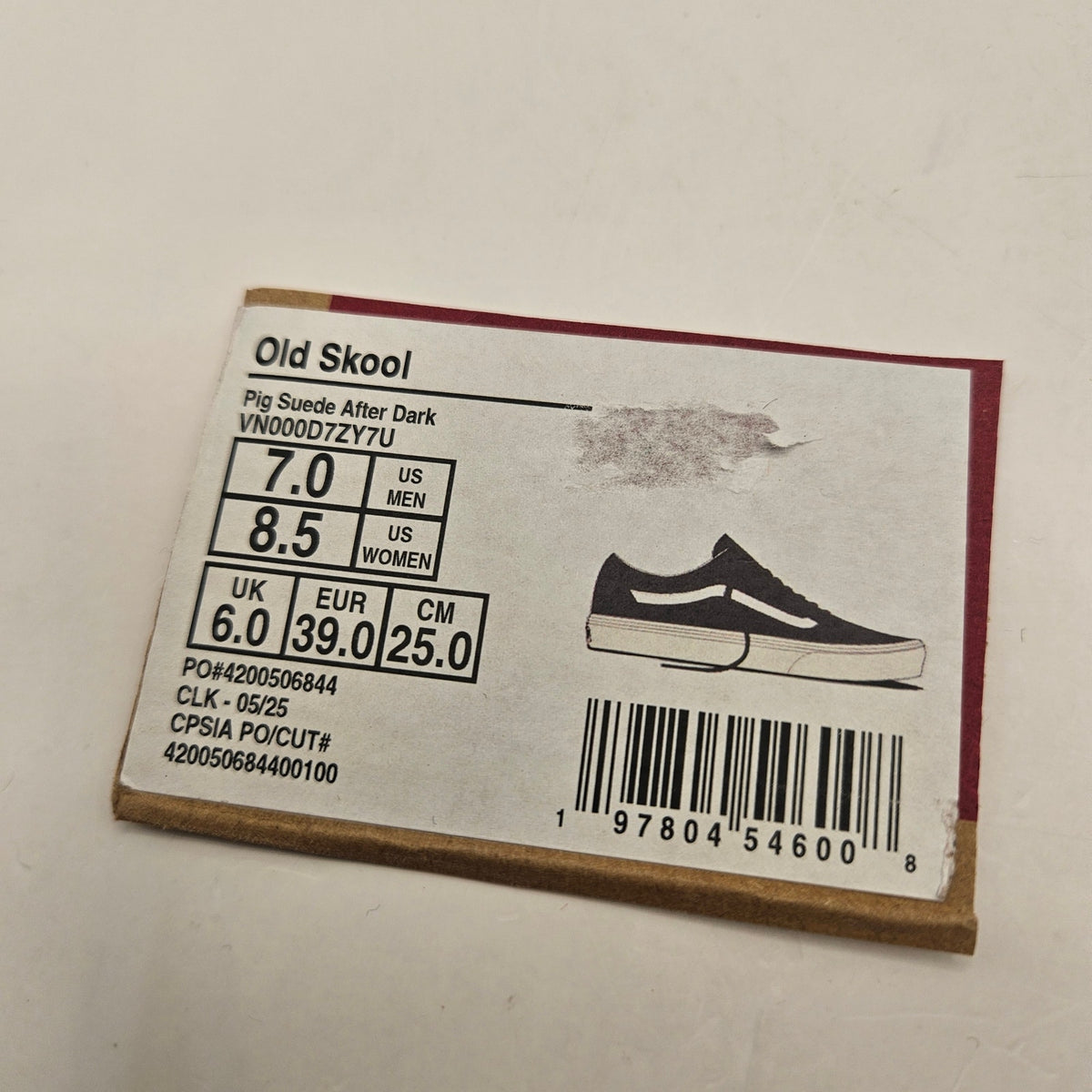 VANS M7/W8.5 OLD SKOOL PIG SUEDE AFTER DARK SKATE SNEAKER SHOES NWOB