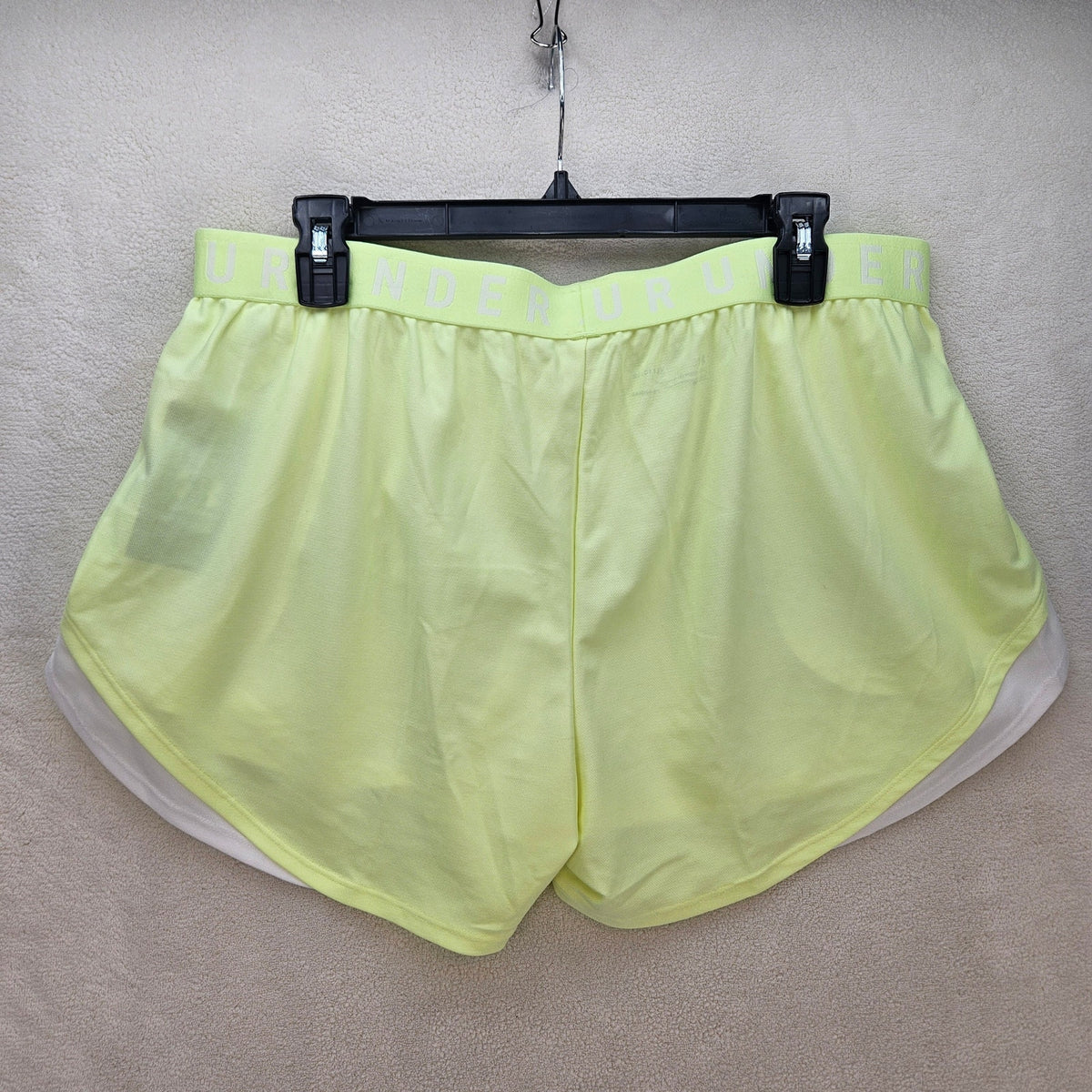 UNDER ARMOUR WOMEN'S XL NEON YELLOW PLAY UP SHORTS 3.0 1344552 NWT