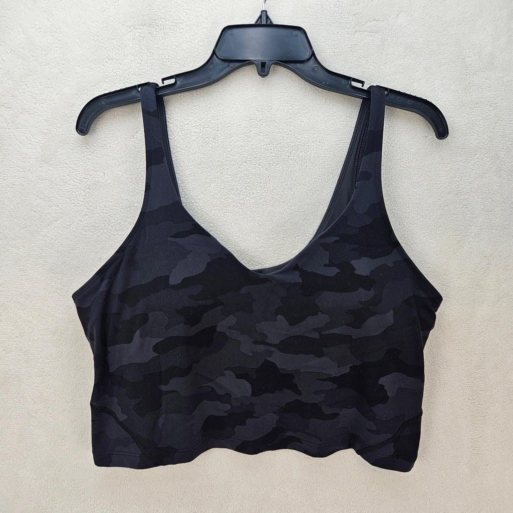 LULULEMON WOMEN'S 14 ALIGN TANK TOP LIGHT SUPPORT A/B CUP BLACK CAMO