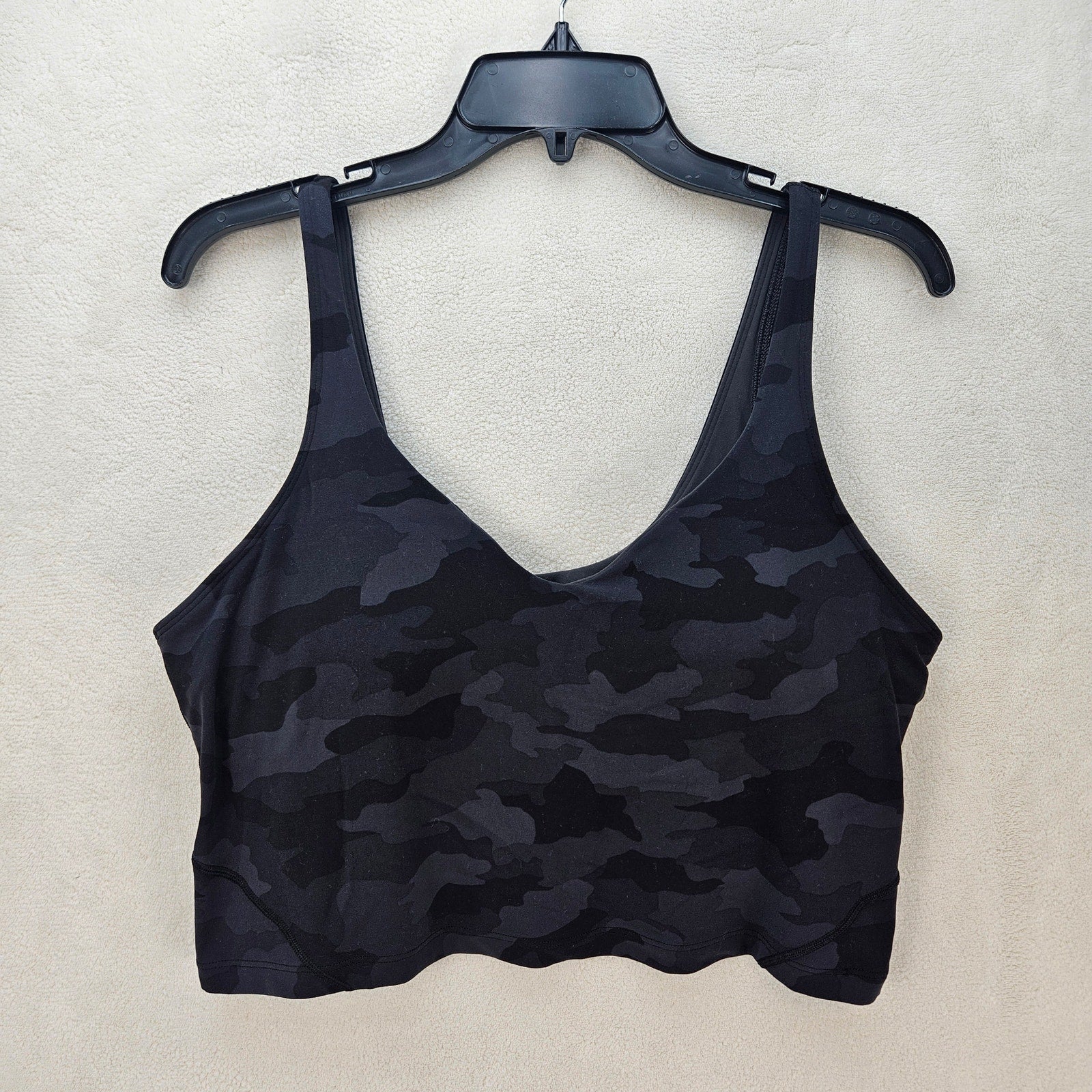 LULULEMON WOMEN'S 14 ALIGN TANK TOP LIGHT SUPPORT A/B CUP BLACK CAMO