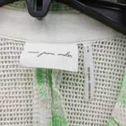 UO OUT FROM UNDER WOMEN'S LARGE FISHNET SHACKET NWT GREEN WHITE GINGHAM