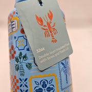 LOBSTER 32 OZ DOUBLE LAYER INSULATED FLASK WITH STRAW AND PLASTIC LID ANTI LEAK