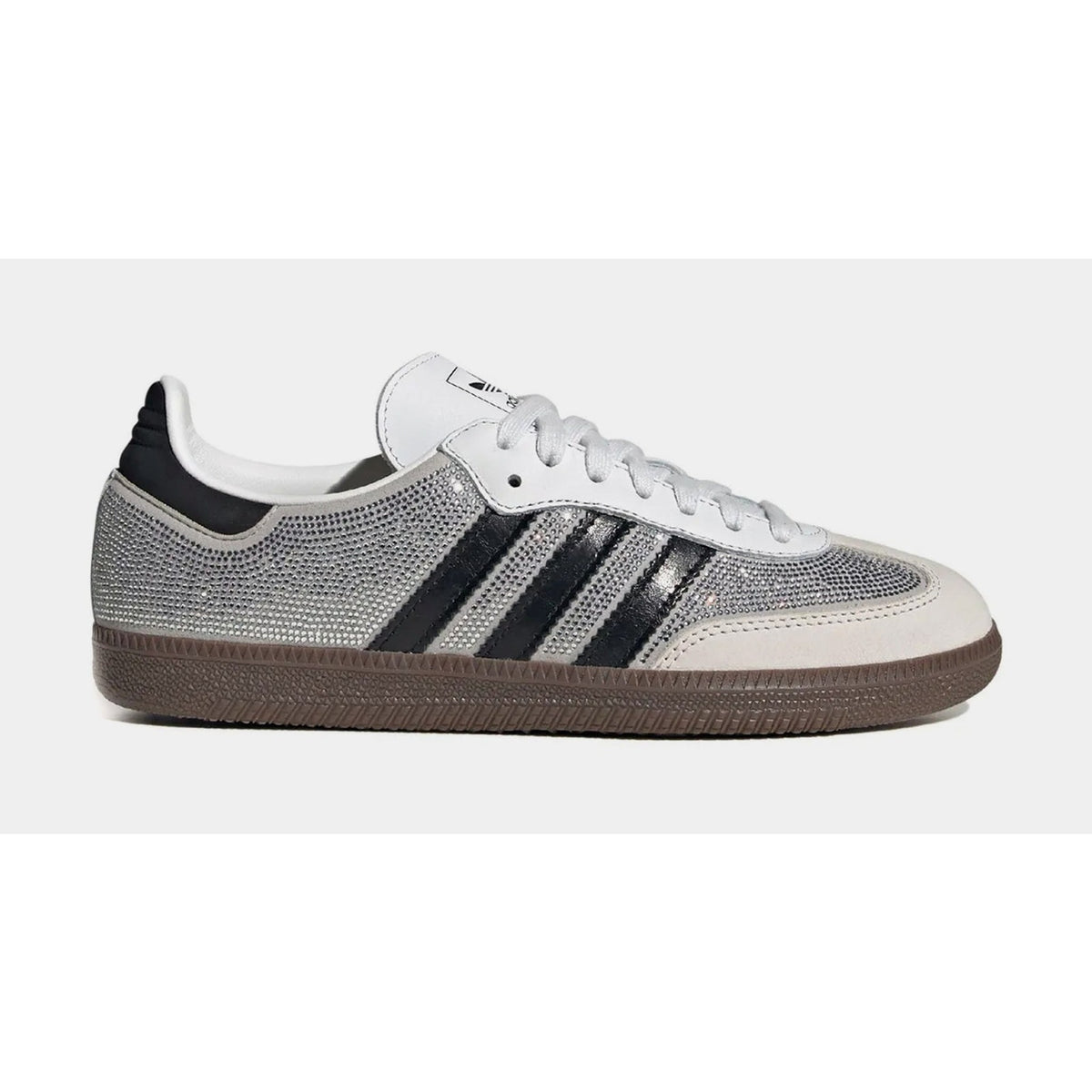 ADIDAS ORIGINALS WOMEN'S 10.5 SAMBA OG CRYSTAL WHITE RHINESTONES LOW TOP SNEAKER