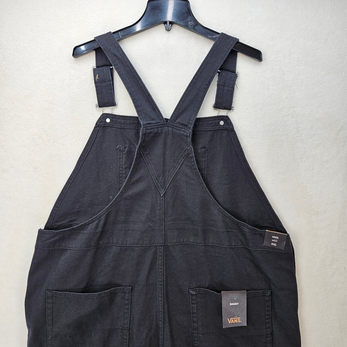 VANS WOMEN'S XXL BLACK OVERALL SIRELLE BLACK COTTON RELAXED FIT
