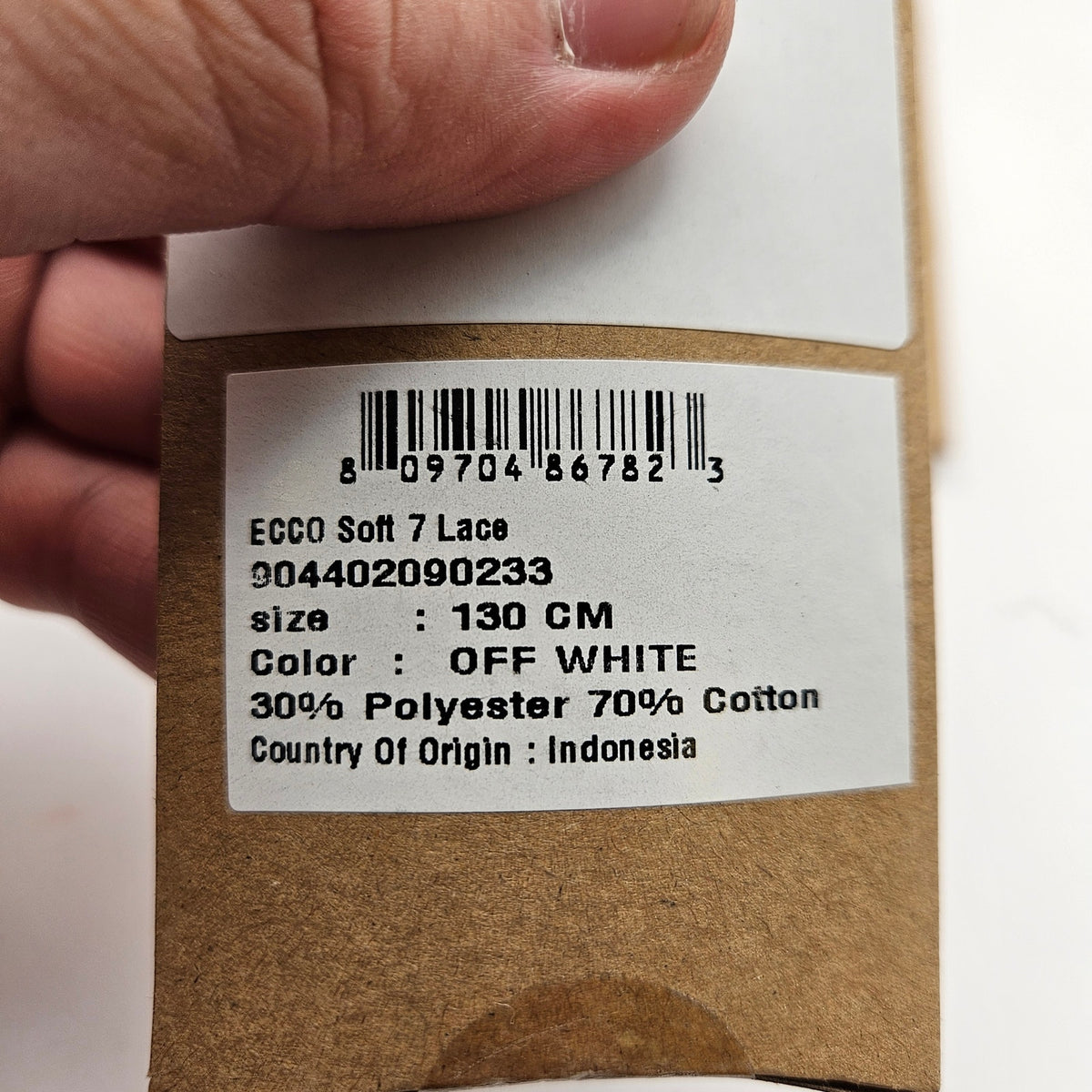LOT OF 4 - ECCO PREMIUM LACES 130CM OFF WHITE SOFT 7 NIB 1X4 PAIR