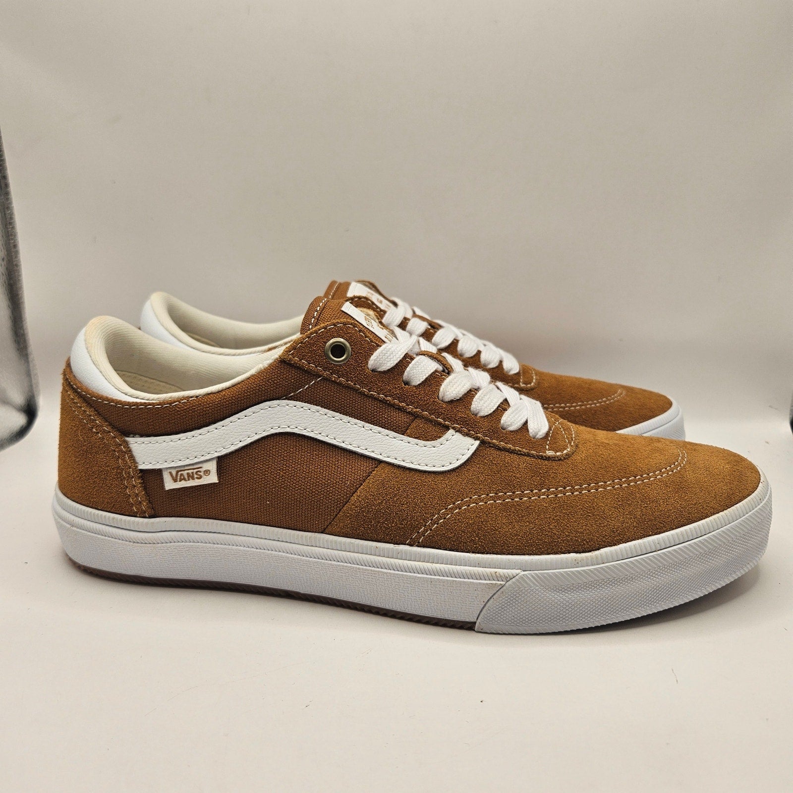 VANS MEN'S 10 GILBERT CROCKETT SKATE SHOES GOLDEN BROWN CANVAS POPCUSH NWOB