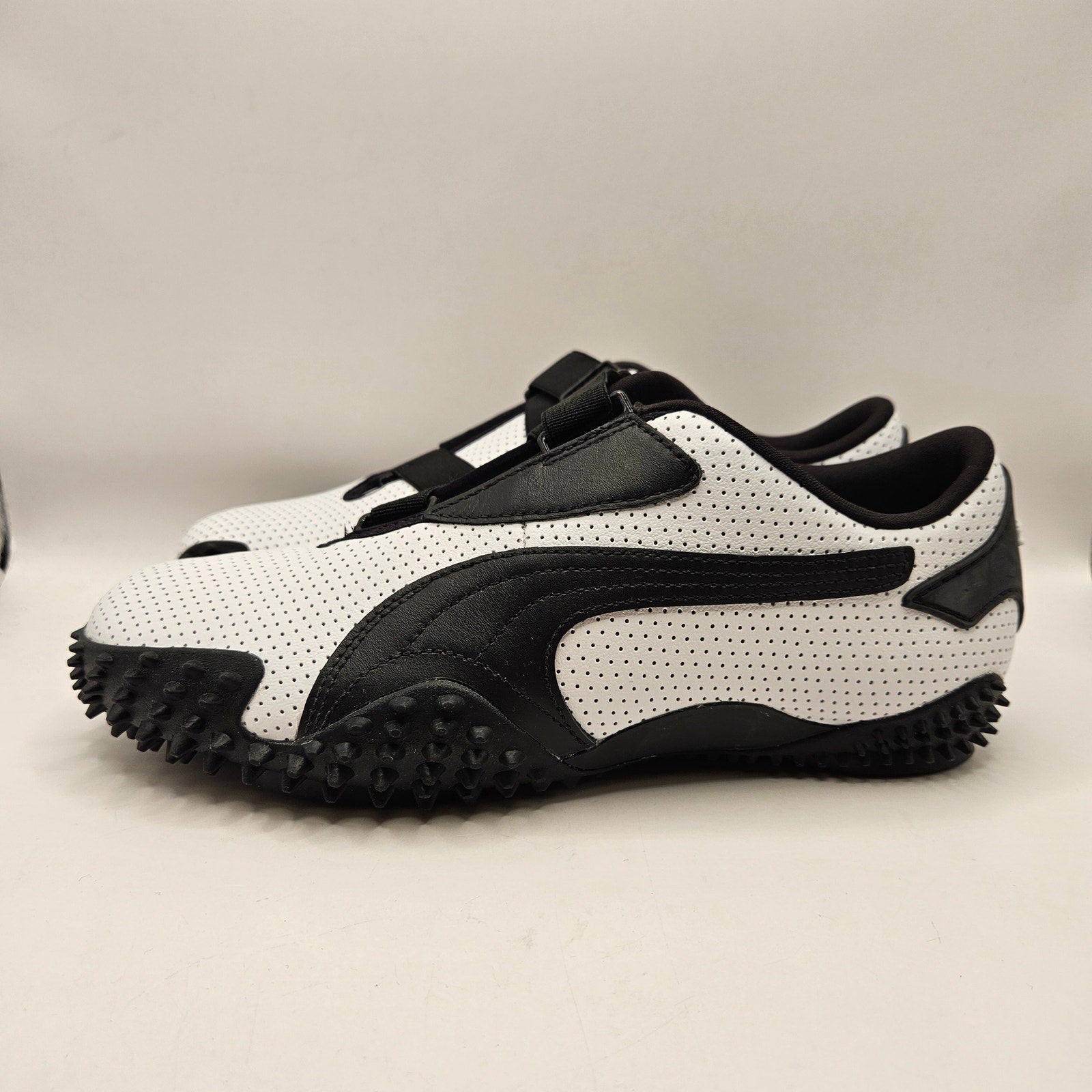 PUMA MOSTRO MEN'S 8 PERFORATED LEATHER PACK SNEAKERS WHITE BLACK 397331-01