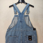 VANS SIZE LARGE SIRELLE OVERALLS BLUE DENIM RELAXED FIT COTTON MEDIUM WASH