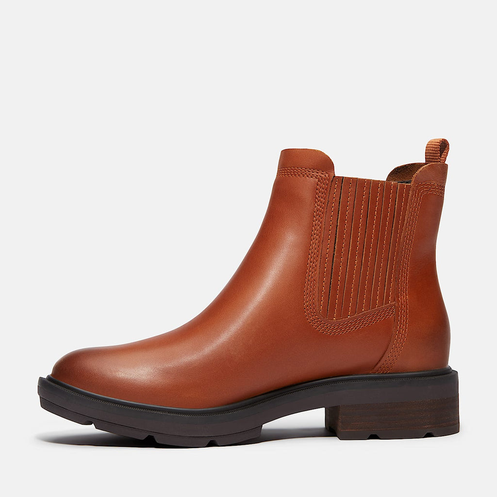 TIMBERLAND WOMEN'S 5.5 BRIMFIELD MID CHELSEA BOOT BROWN LEATHER NIB