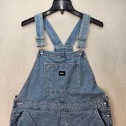 VANS SIZE LARGE SIRELLE OVERALLS BLUE DENIM RELAXED FIT COTTON MEDIUM WASH