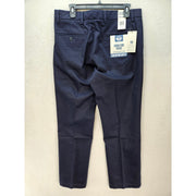 DOCKERS MEN'S 34X29 SIGNATURE LUX COTTON STRETCH KHAKI PANT CREASED NAVY