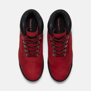 TIMBERLAND MEN'S 10.5 FIELD BOOT MID LACE WATERPROOF DARK RED NUBUCK